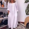 Summer Casual Women Solid Color Oversize Maxi Cotton Long Shirt Kaftan Dress Loose Long Dresses Fashion Ladies Clothing