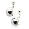 [M8194] - Silver 'Marble' Lobe Contour Earrings