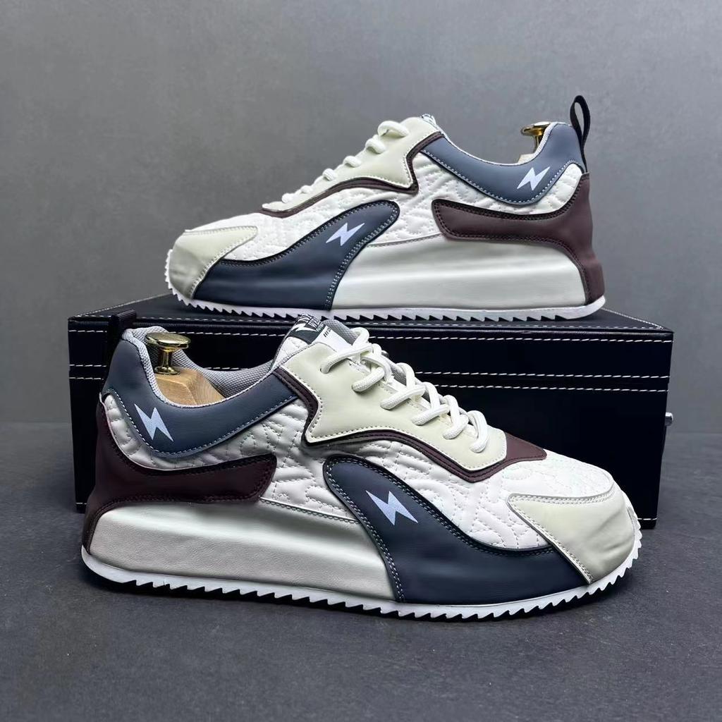 Модные спортивные кроссовки, спортивная обувь, кожаные балетки, баскетбольные балетки, граффити, толстые, беговые, высокая подошва, модные мужские кроссовки