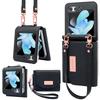 RENGZ Lanyard Holster Card Case For Samsung Galaxy Z Flip 6 5 4 3 5G Case Handheld Wristlet Wallet Purse Cover For Z Flip6 Flip5