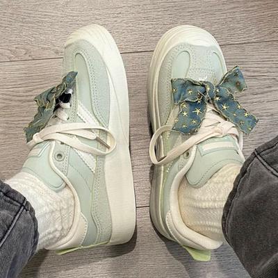 Нишевые ретро оригинальные Guochao парусиновые туфли с бантом, туфли с большой головой, новые осенние, на платформе, универсальные, дышащие