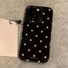 Минималистичный Черно-белый Чехол для Телефона в Горошек Для iPhone 17 16 15 14 13 12 11 Pro MAX XR XSMAX 7 8 Plus Y2K Ударопрочный Чехол