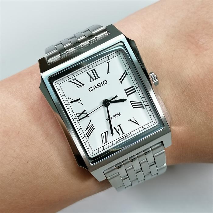 Casio Стандартные аналоговые мужские часы из нержавеющей стали MTP-B190D-7B