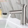 Basin Faucet 304 Stainless Steel Single Cold Water Tap Black Chrome Color Deck Mounted Basin Sink Tap G1/2