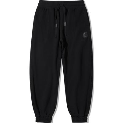 Коллаборация Li Ning X Джеки Чан Серия Кунг-фу Однотонные Свободного кроя С манжетами На кулиске Повседневные брюки Мужские брюки Черный AKLUA15-2