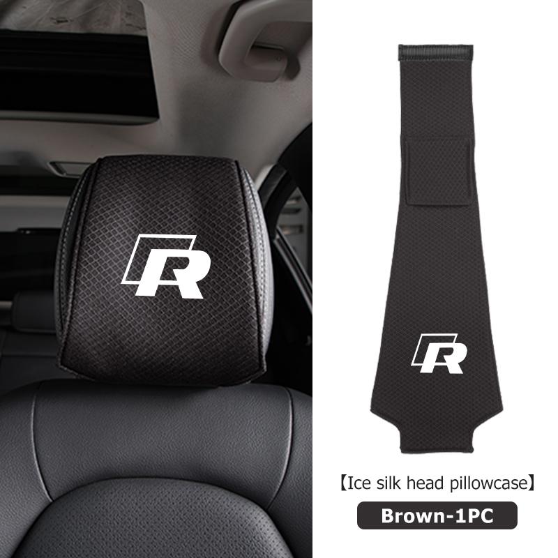 For Volkswagen VW Car Ice Silk Headrest Cover Anti Scratch Wear Resistant Pillow Protector Tiguan CC Jetta Polo Golf 4 5 6 zj5
