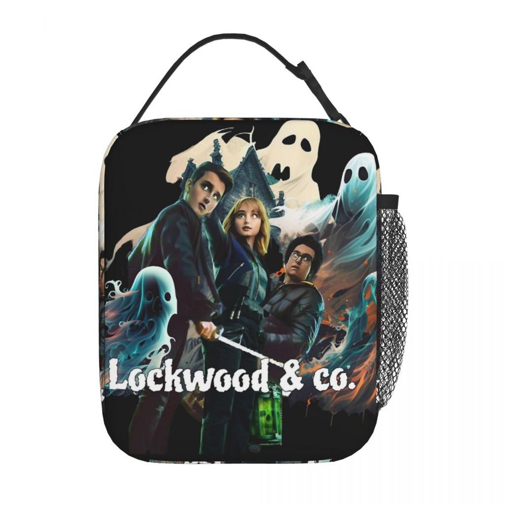 Lockwood & Co Insulated Lunch Bags Portable Reusable Cooler Bag Tote Lunch Box School Picnic Food Bag