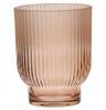 Decorative Glass Candle Holder, Ribbed, Colored, 1 Piece