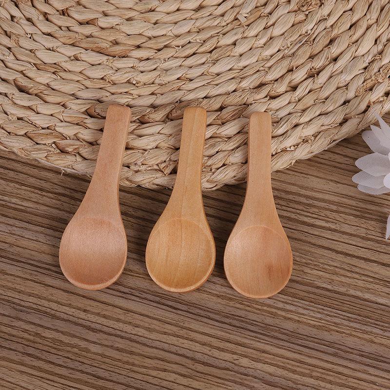 10/30/50pcs Wooden Spoon 8cm Jar Spoon Party Favor Ideal for Jars of Sugar Spices Salt Creamer Small Wooden Spoon4
