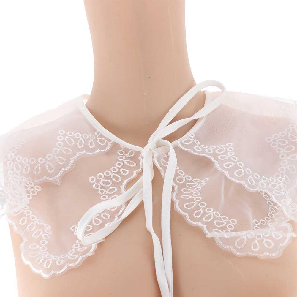 Cotton Lace Hollow Girl Shawl For Women Apparel Sewing Lace Neckline Clothing Decoration Fake Collar