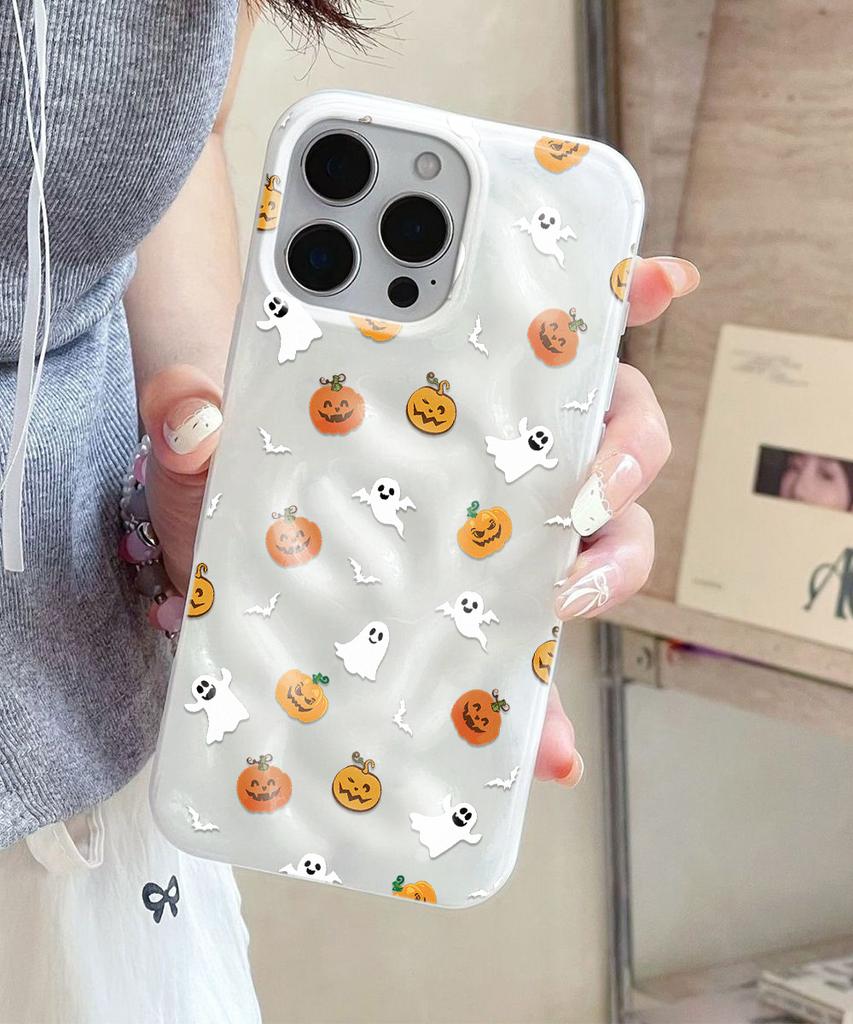 Хэллоуин Мультяшный Чехол-Тыква Для iPhone 17 Air 16 15 14 13 12 11 Pro Max Ударопрочный Мягкий Чехол Fundas