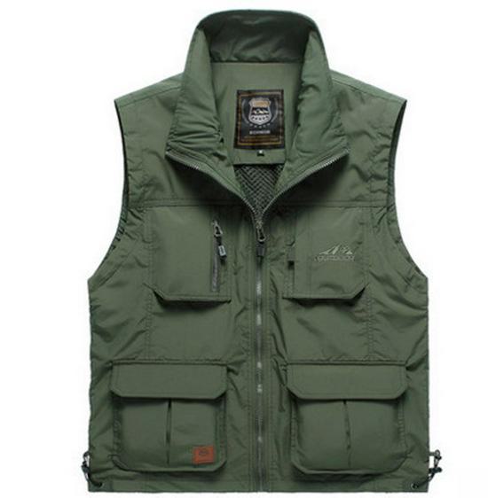 Мужской жилет с несколькими карманами на весну/осень — легкий, для фотосъемки на открытом воздухе/рыбалки, большой размер, модель 7838