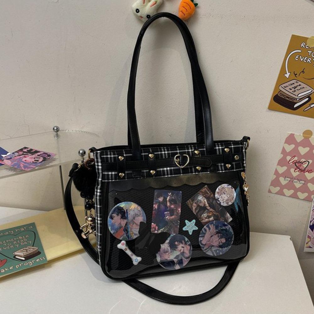 Y2K Cartoon Anime Itabag Large Capacity Transparent Shoulder Bag Creative JK Crossbody Bag Outdoor