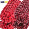 Wholesale Artificial Frosted Berry Mini Double Head Christmas Holly Red Gold Silver Berries Flowers Wreath Xmas Party Decoration