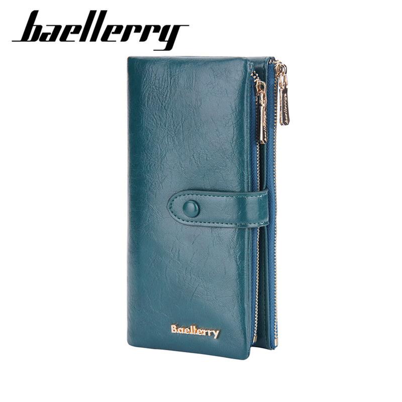 Baellerry Artificial Leather Long Wallets for Women Fashion Card Holder Ladies Zipper Coin Purse GZW