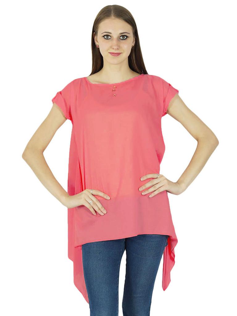 Boho Top Sundress Short Sleeve Solid Summer Beach Women Wear Casual Tunic