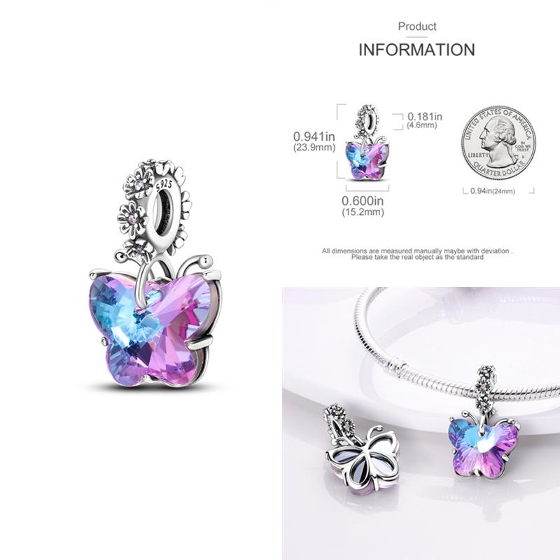 Charms Fit Diy Original Bracelet Real S925 Sterling Silver Beads Luminou Pendants Firefly Ocean Series Dangle Fine Jewelry