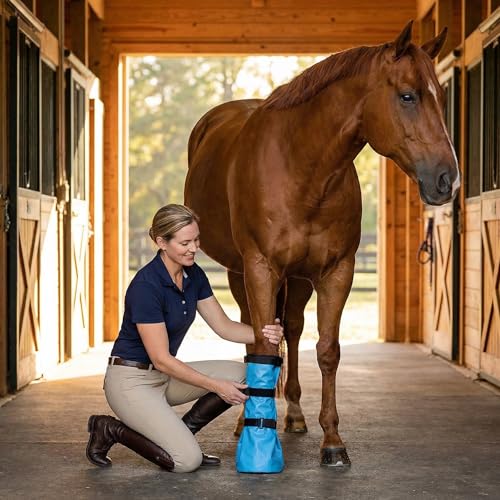 Промокшие сапоги для лошади с внешними активными накладками и двумя эластичными ремнями