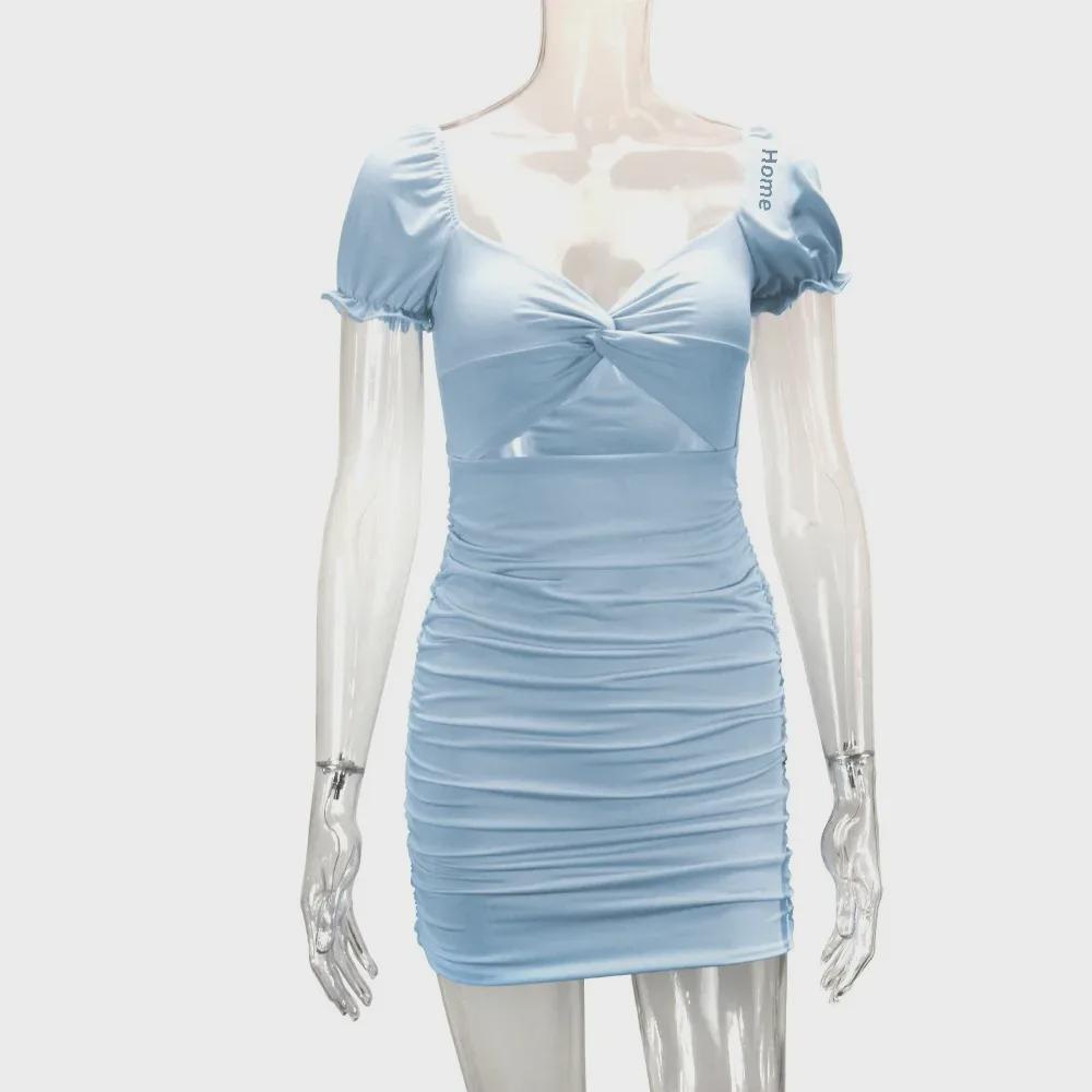 Элегантное платье 2025 года с ажурными плиссированными рукавами-фонариками на бедрах — европейский и американский стиль для женщин