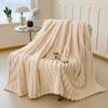 Faux Rabbit Hair Flannel Blanket, All-Season Plush Throw for Office Nap, Sofa and Bed