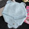 Women’s Knitted Bear Ear Lei Feng Hat - Warm, Cute, Fashionable Wool Hat for Autumn and Winter