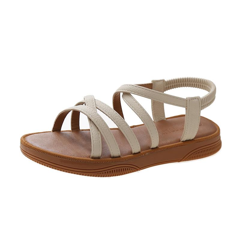 Thick Sole Sandals Women 2024 New Summer Soft Sole Elevated Casual Roman Sandals Flat Bottom Womens Shoes Sandalias Mujer Sandal