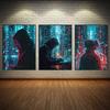 Настенный декоративный постер 1 шт. Хакеры Декоративные картины Информационные базы данных Печать на холсте Декор для комнаты Украшения для дома