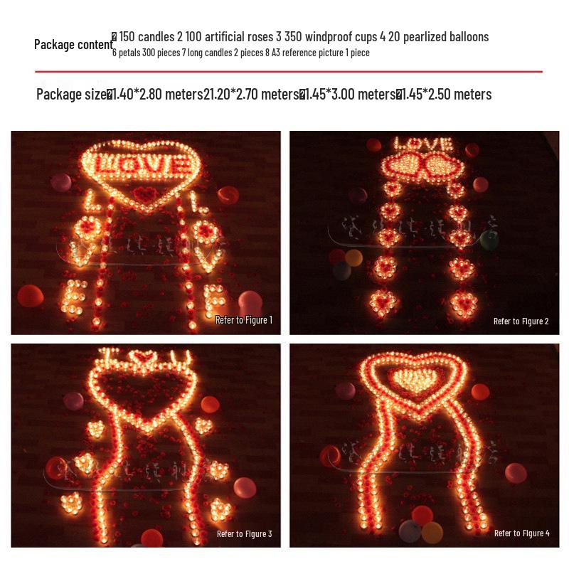 Циси День святого Валентина Романтические свечи-розы в форме сердца для признания в любви, предложения руки и сердца или украшения на день рождения.