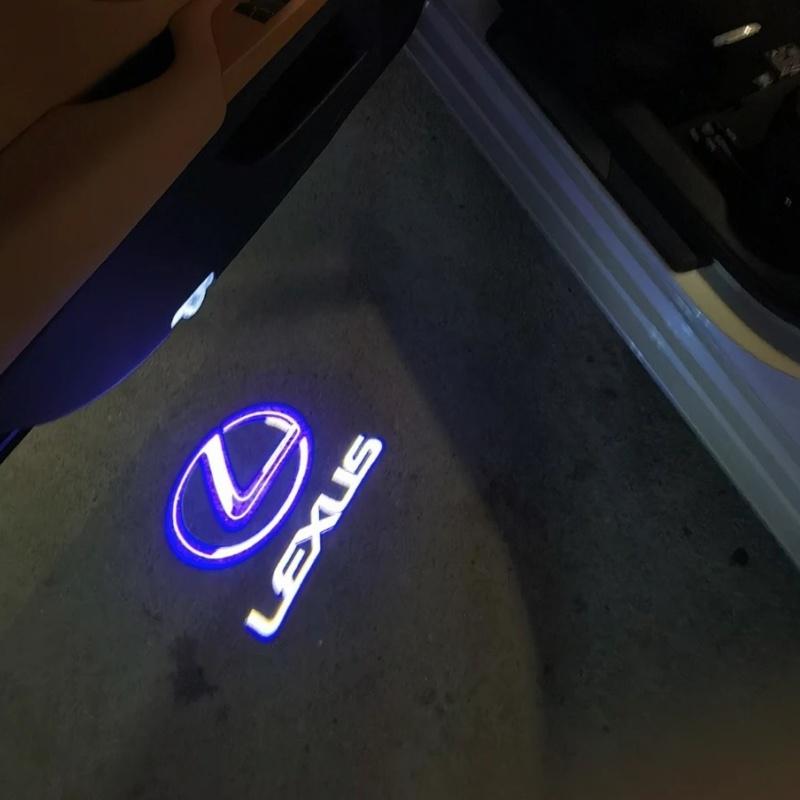 HFHT9 New upgrade Laser Decor Lamp Glass Projection Car Accessories HD LED For Lexus RX GX LS LX IS GS RC UX Series ES200 ES250 ES260