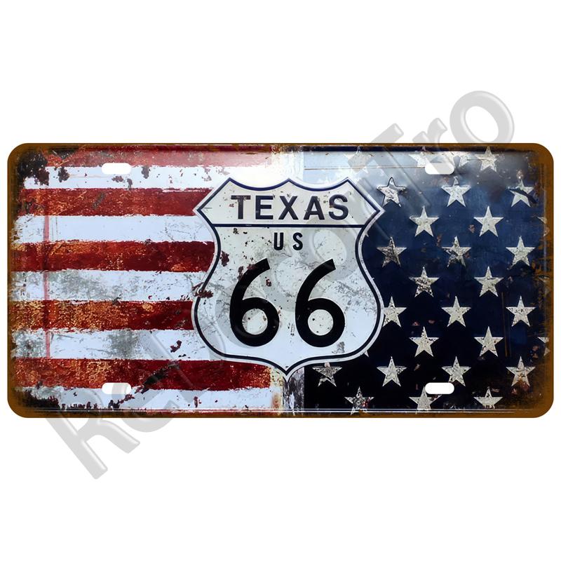 Garage Car Retro Route 66 Tinplates Plate Metal Sign Posters On The Wall Tin Sign Vintage Poster Home Decor Art Room Decoration