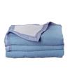 100% Pure Virgin Wool Double-sided Blanket "Volta" 500 Gr/m² Toison d'Or - Volta Myosotis Sky - 180 X 240 Cm
