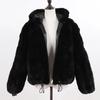 Новые женские 100% натуральные пальто с капюшоном из меха кролика Рекс, зимние русские женские теплые куртки из натурального меха кролика Рекс, горячее пальто из натурального меха