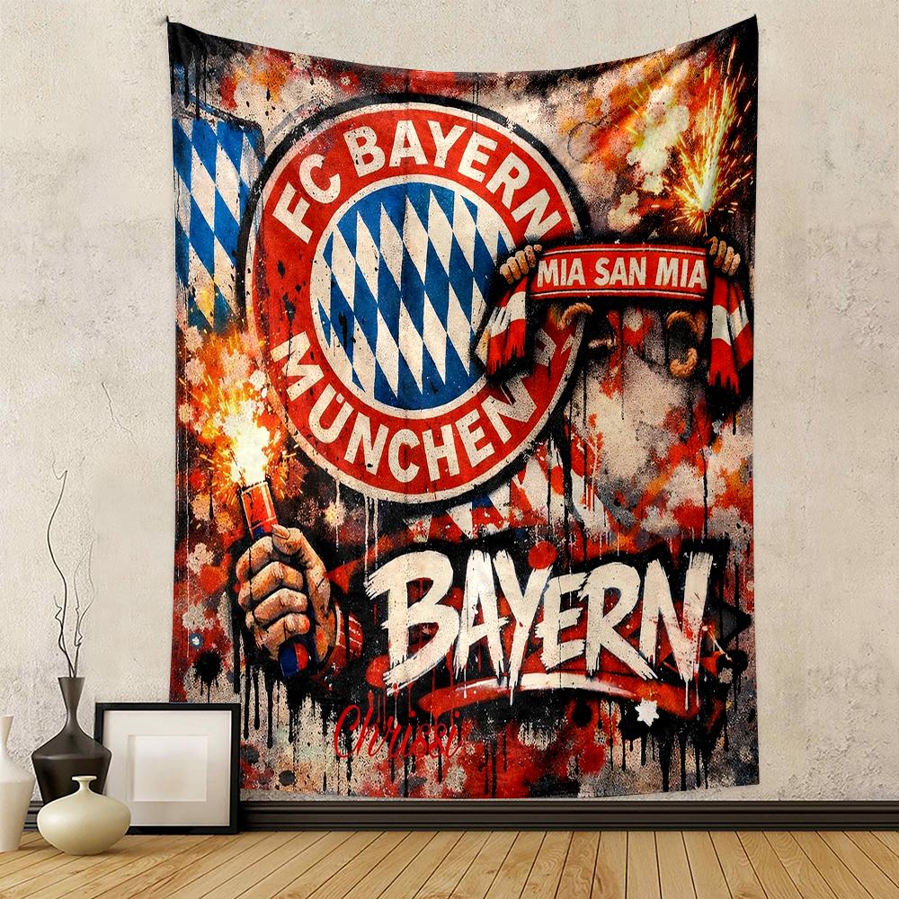 FC Bayern Munich Graffiti Style Patterned tapestry for bedroom and living room home decor