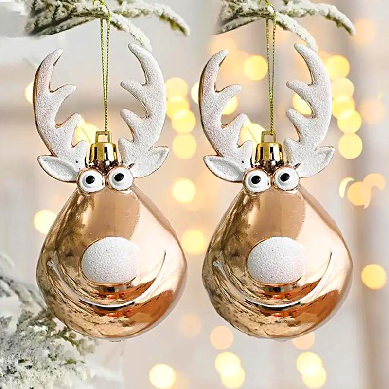 1Pce Antlers Ball Christmas Ball Christmas Tree Hanging Deer Christmas Ball Deer Pendant