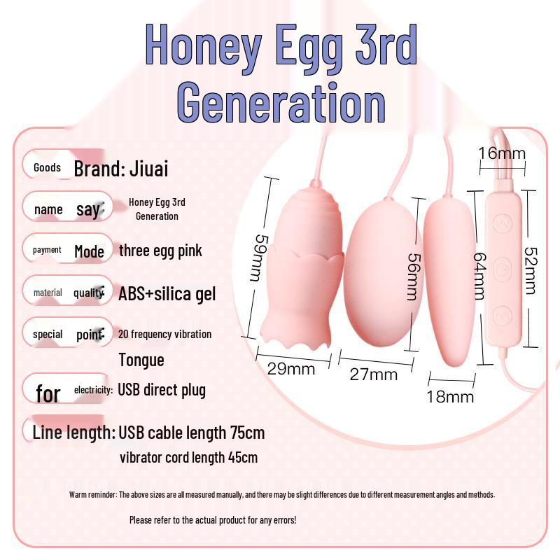 Женский мини портативный вибратор: Тройное яйцо с вибрацией языка