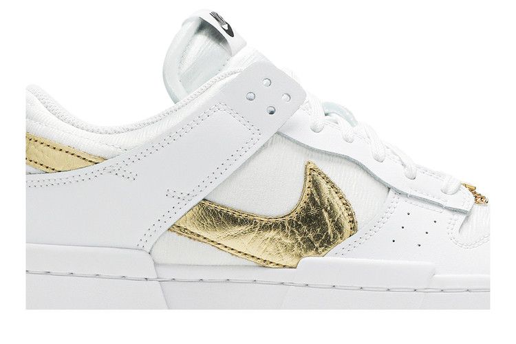 Women's Sneakers Nike Dunk Low Disrupt White Metallic Gold (Women's) White/White-Metallic Gold