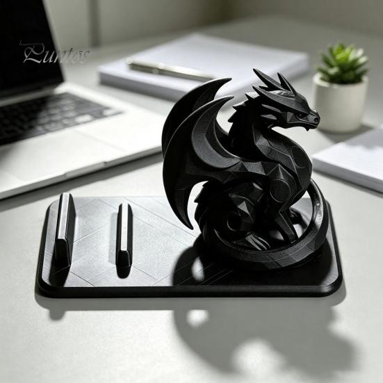 Стабильный держатель для мобильного телефона 3D-печатный держатель-дракон, готический смарт-держатель, универсальный настольный органайзер для дома, офиса, фигурка