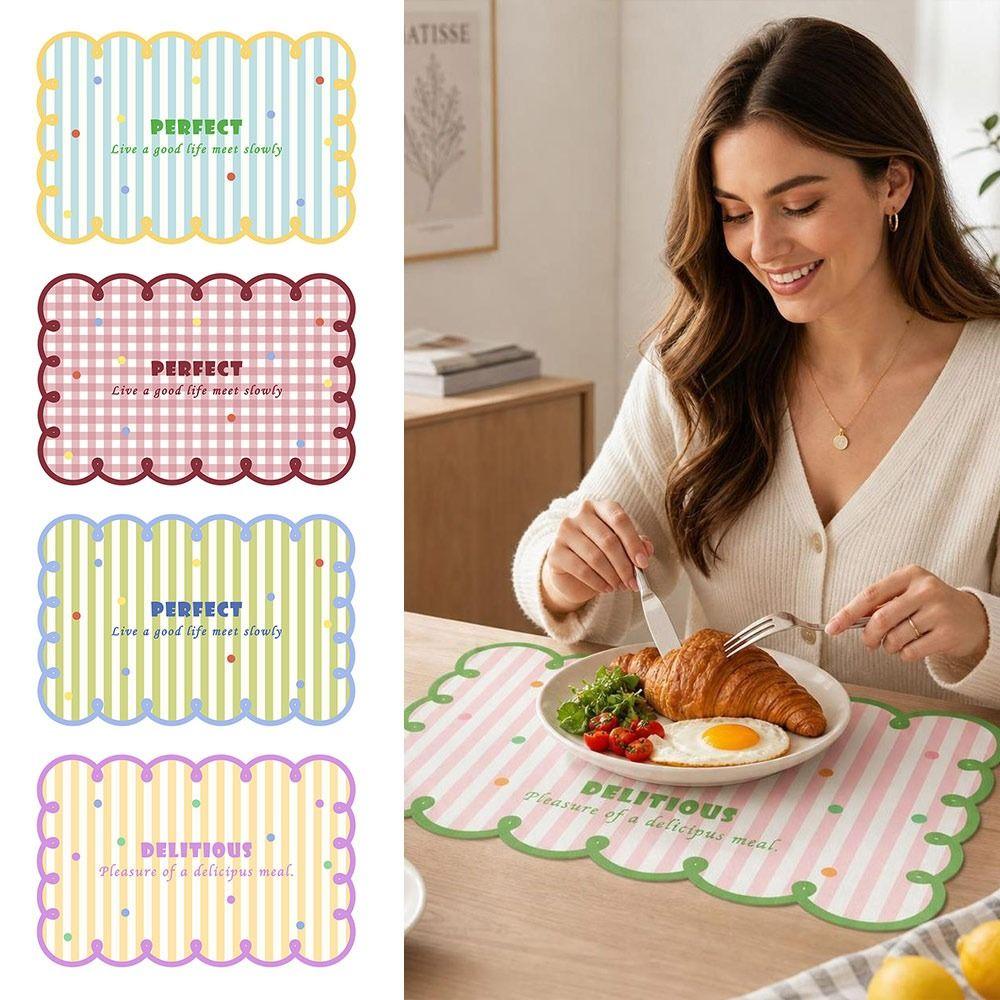 Striped Pattern Kitchen Countertop Pad Dopamine Water Absorbent Table Mat Oil Proof Dining Pad