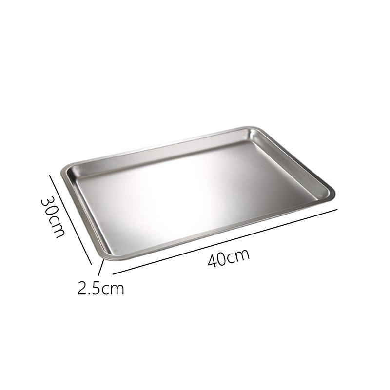 Thicken Stainless Steel Serving Tray with Lid Rectangle Metal Food Storage Plates Dish Cake Buffet Organizer Kitchen Container