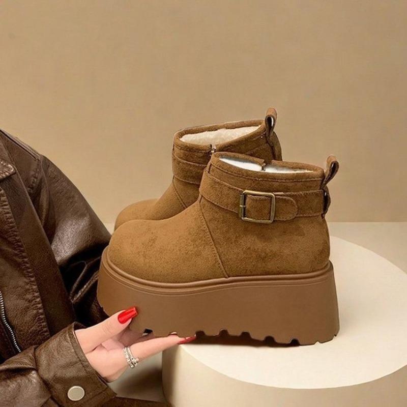Женские высокие снегоступы, с толстой подкладкой и усиленные, Короткие ботинки, Хлопковая обувь нового стиля