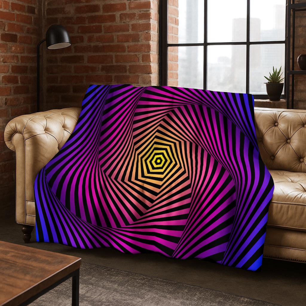 3D Мозаика Визуальная Геометрия Иллюзия Фланелевое Одеяло Мягкое Теплое Одеяло для Спальни Гостиной Кровати Путешествий Кемпинга Пикника Подарок