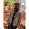 Short coat women's autumn and winter new small versatile thousand bird grid small fragrant jacket foreign casual top