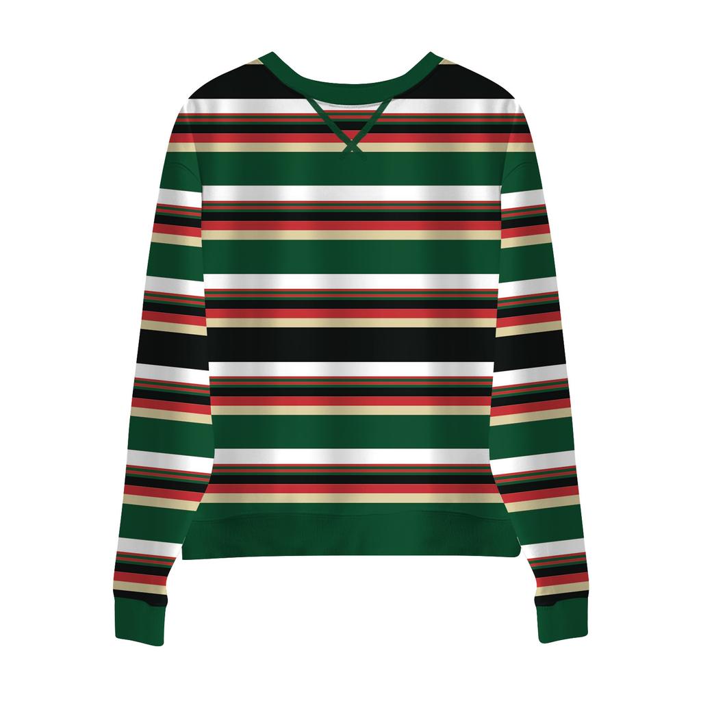 Women's Casual Striped Pullover Long Sleeve Shirt Oversized Sweatshirt