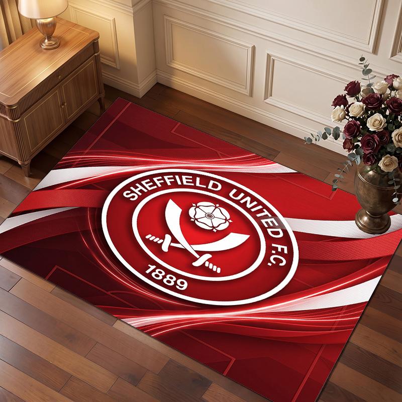 Футбольный принт Sheffield United, Ковер из хрустального бархата, Удобный, Впитывающий воду, Нескользящий, Ковер для пола в помещении