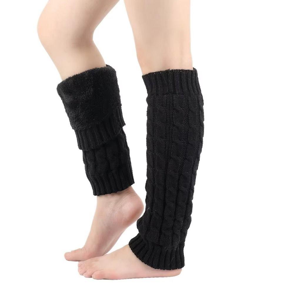Double-Layered Women Leg Warmers Twist Pattern Ankle Warmer Knitting Leg Warmers  Autumn Winter