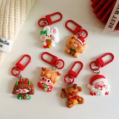 Рождественский брелок с животным, мультяшный кулон для студенческого рюкзака, рождественский кролик, аксессуары для подарочного пакета, праздничный подарок