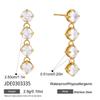 Uworld Delicate Round Zircon Short Tassel Earrings For Women Minimalist 18K Gold Plated Stainless Steel Earrings Fashion Jewelry