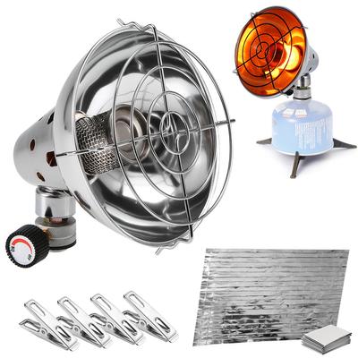 Портативный газовый обогреватель с аварийным одеялом и 4 зажимами для кемпинга, обогреватель, нагревательная печь для улицы