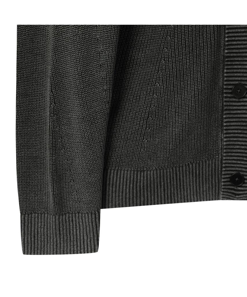 Customellow Gray Garment Dyed Cardigan Cwwas25114Gyx