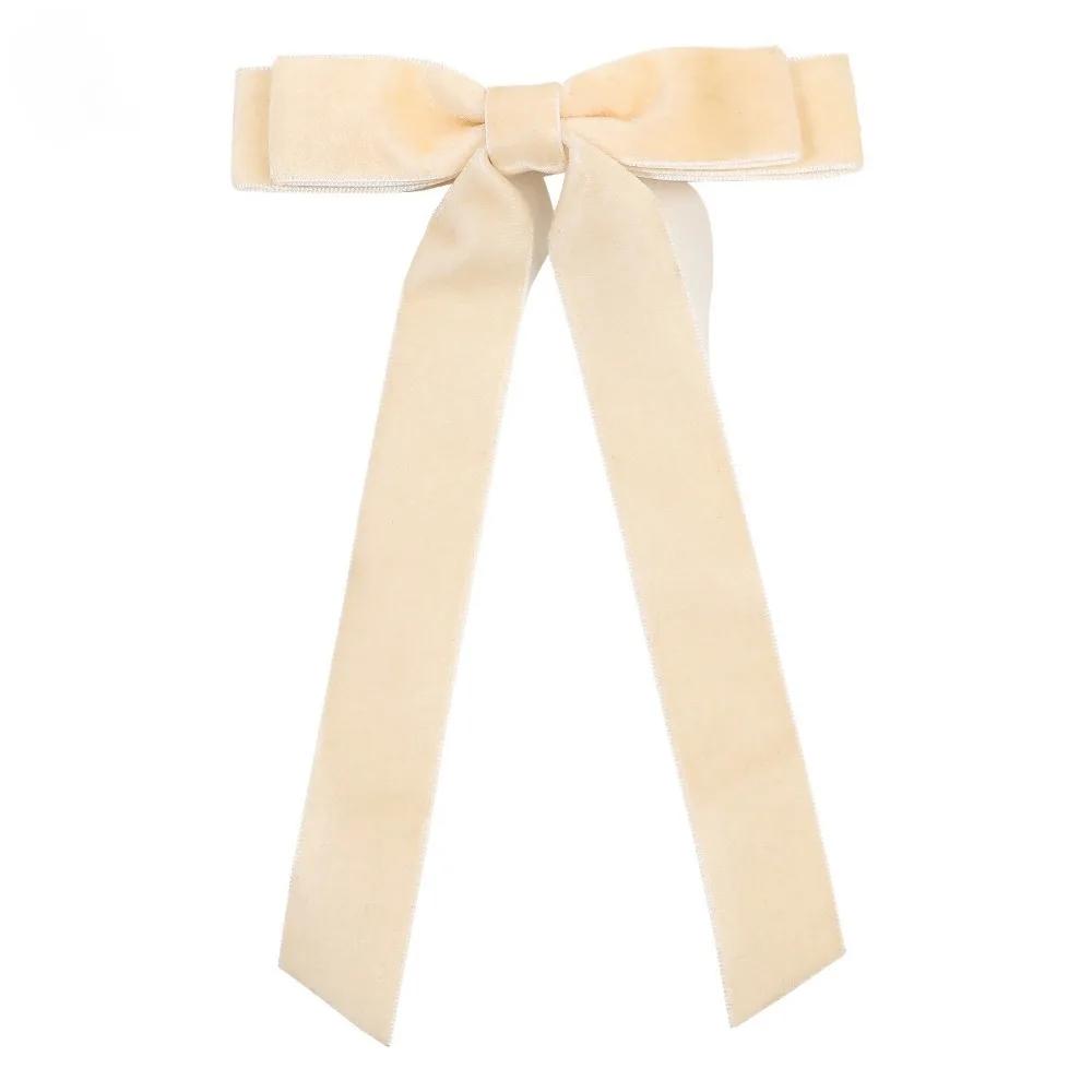 2Styles Velvet Bowknot Hair Clips для женщин Элегантные потные двойные банты Длинные заколки-кисточки Шпильки для укладки волос Корейские аксессуары